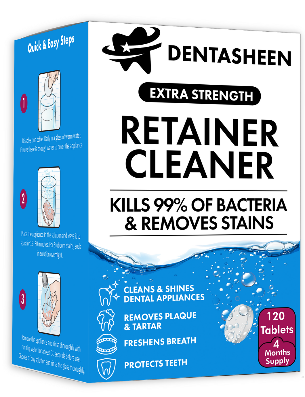 Retainer Cleaning Tablets 4 Months Supply 120 Tablets